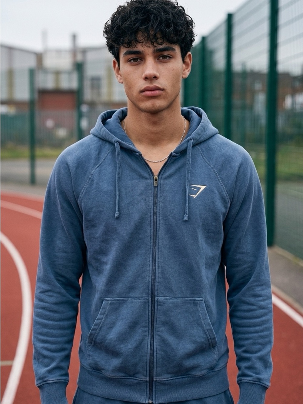 Gymshark Men's Full-Zip Performance Hoodie in navy Blue